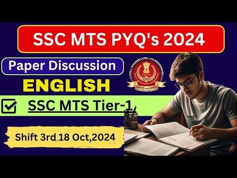 BOOST YOUR SSC MTS PREPARATION! Previous Year English Questions Shift 3rd || 18 October, 2024 ||