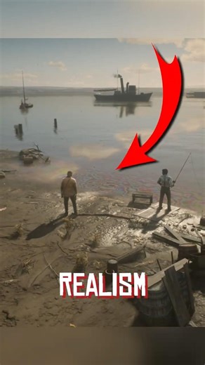 Did you know this environmental realism detail in RDR2? 🌊🛢️