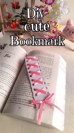 aesthetic ribbon bookmark tutorial 🎀