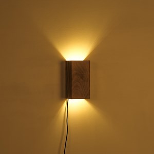 Natural Wood Sconce, Modern Bedroom Walnut Wall Light, Plug-in Bedside Wall Lamp, Rustic Sconce for Vanity Lighting, Rechargeable Wall Lamp - Etsy