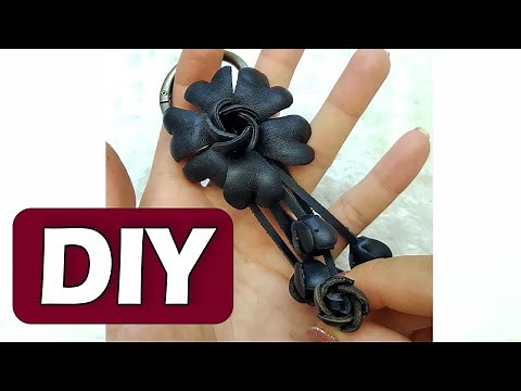 How to Make Leather Flower AS Keychain // DIY