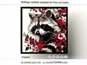 3D Layered Shadow Box for CRICUT - Raccoon Laser Cut File - Multilayer SVG - Papercut Template for Cricut Project - Etsy