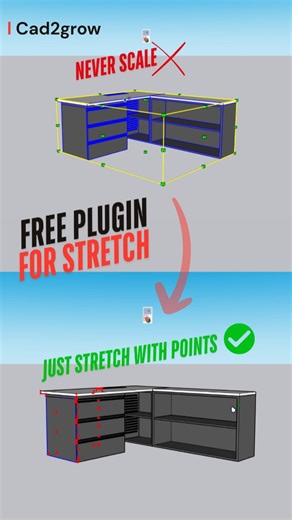 Ankit Sahu | Interior Designer & Tutor on Instagram: "For precise stretching from point to point, T2H stretch is the way to go #cad2grow #sketchup"