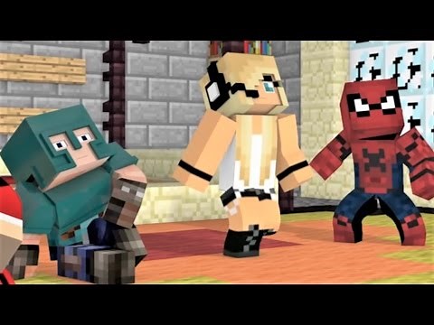 MINECRAFT SONG SERIES! "Nemesis Part 1-2" Spiderman, Psycho Girl, Little Square Face and Batman!