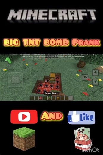 BIG TNT BOMB Prank @blizardGD @kbala_finx #minecraft #minecraftshorts #shorts #geometrydash