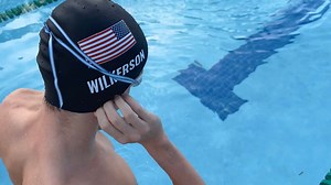 Visually impaired swimmer training for 2024 Paralympic games