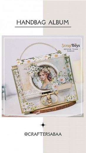 Handbag Album 👜 Creating this very stylish album featuring ScrapBoys " Flowers Melody Collection". Are you excited to see what's inside it? #scrapbook #handmadealbum #handbagalbum #handbag #purse #craftersabaa #scrapboys #paper #craft #diy #dt #dtproject #Scrapbooking #ScrapbookInspo #ScrapbookIdeas #scrapbookalbum | Crafter Sabaa