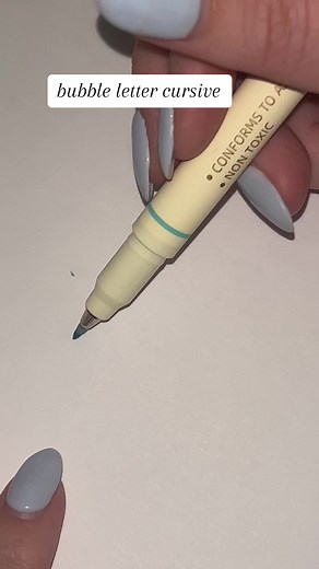 Cursive Bubble Letter Calligraphy for Handwriting