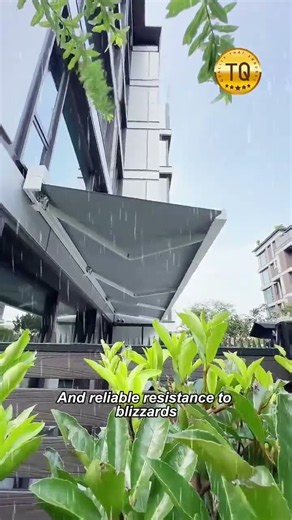 Install motorized full-cassette awning for hot balconies. Retract fully into dustproof box