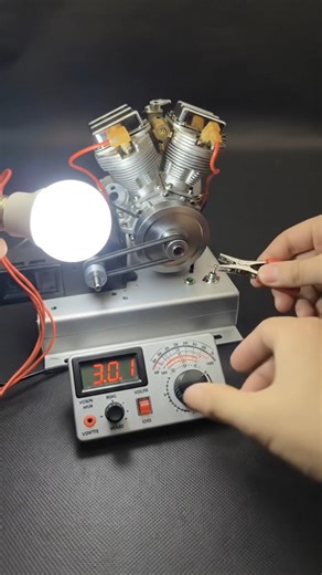 V-Twin Engine Volt Test | Power Generation ⚡#automobile #shorts #engine #diycrafts #diy