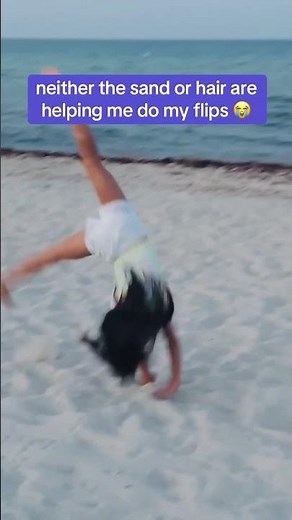 do you ever do gymnastics at the beach? #gymnast #gymnastics #flip #routine #beach
