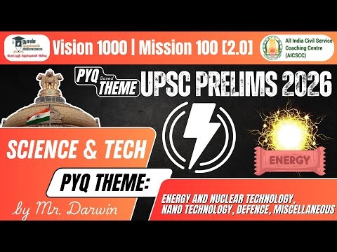 Science & Tech | Energy and Nuclear Tech ,Nano Tech, Defence,Miscellaneous | PYQ THEME by Mr. Darwin