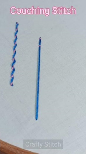 Couching Stitch Basic Embroidery Stitches for Beginners Part 10 All Basic Stitches by Crafty Stitch