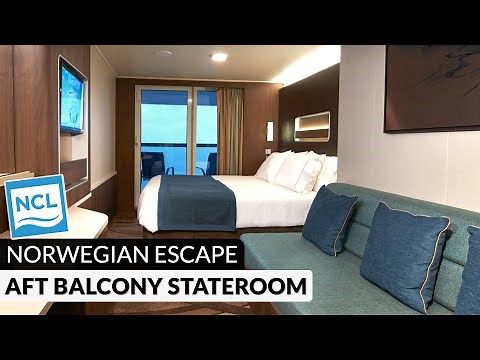 Norwegian Escape | Aft-Facing Balcony Stateroom B1 Full Tour & Review 4K | NCL Cruises