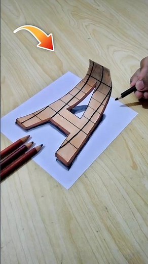 How to Draw 3D Floating Letter A 🎨🔥 #shorts