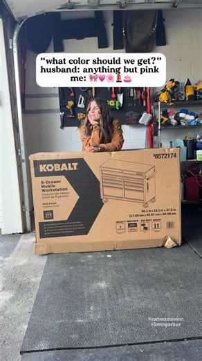 Megan Goedde | DIY & Home on Instagram: "I mean how could I not!??? The cutest Mobile Work Bench from @loweshomeimprovement 💗 Stores tools & hardware 💗 9 soft close drawers 💗 Solid wood top 💗 Power Strip with 4 outlets & 2 USBs 💗 Built in Keyed lock The pink is currently out of stock, but there’s other colors available! Comment BENCH for the link or shop in my Lowe’s storefront linked in my bio! You can sign up for in-stock alerts to be notified when the pink becomes available again! #earns