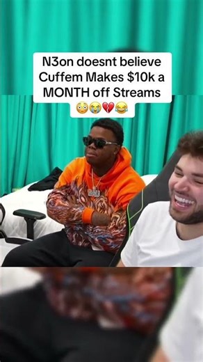 Cuffem makes $10k Per Month Streaming #n3on #n3onclips #twitch #kick #cuffem #adinross #streamer