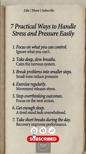 7 Practical Ways to Handle Stress and Pressure Easily | Stay Calm & Perform Better #mindset