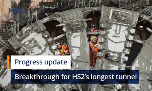 【英铁】HS2高铁最长隧道贯通