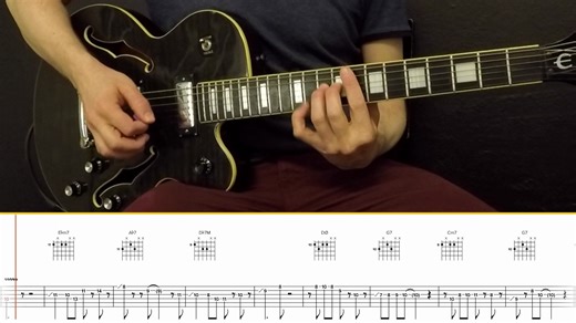 BLUE BOSSA (easy solo) 🎸 蓝色博萨（简单独奏）🎸 附吉他谱和和弦图 🎵