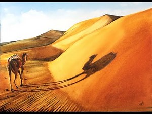 Watercolor Sahara Desert Painting Demonstration