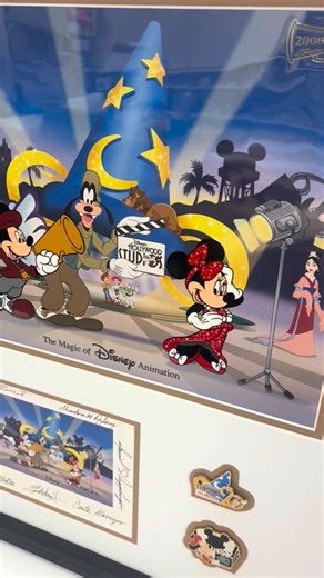 Hall of Frames on Instagram: "Each classic Disney movie was made up of thousands of hand-painted animation cels, every brushstroke carefully layered to bring the story to life. These original cels were used under the camera to create the Disney magic we all know and love. We used intricate mat cuts to complement the art and preserve this piece of animation history for years to come! 💛🎬✨⁠ ⁠ #disney #disneycels #cels #customframe #customframing #artwork #memories #illustration #disneymagic #disn