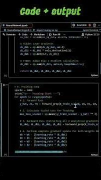 Coded a Neural Network from Scratch! 🚀 #MachineLearning #Python #AI #ytshorts
