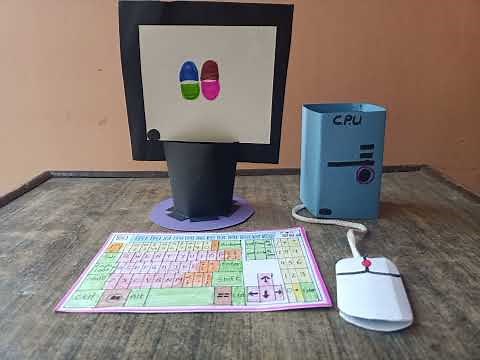 Class -1& 2 computer model school project/Computer parts/Activity/ Monitor/ CPU/ Mouse/ Keyboard