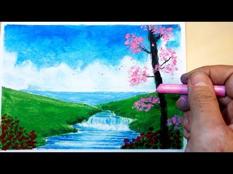 Drawing Tutorial with oil pastel for beginners #easydrawing #easypainting