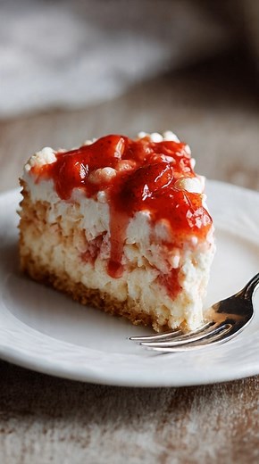Strawberry Marshmallow Rice Krispie Cheesecake ⭐ Ingredients For the...