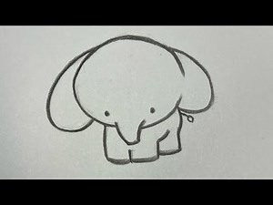 How to Draw a Super Cute Baby Elephant Step by Step 🐘 | Easy Drawing for Beginners