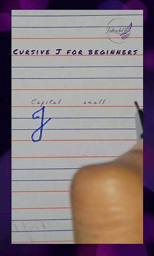 How to write Cursive J in 4 line copy? #shorts