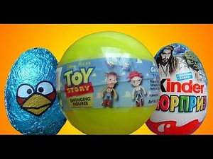 3 surprise eggs! Angry Birds surprise egg TOY Story surprise egg Kinder surprise egg!