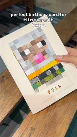 Minecraft Birthday Card ⛏️ #minecraft #minecraftshorts #birthday #birthdaycard #diy #painting #paint
