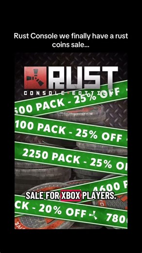 Rust Console we finally have a rust coins sale…#shorts #rust #rustconsole