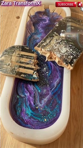 My Board SNAPPED — So I Filled It With Stars ✨ #shorts #ytshorts #woodworking #resinart #diy