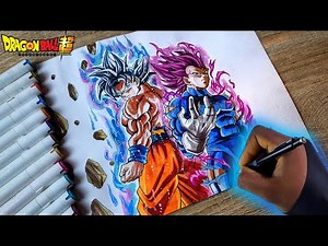 How to Draw Goku Mastered Ultra instinct And Vegeta Ultra Ego🔥-Epic Drawing Tutorial- [ Dragonball ]