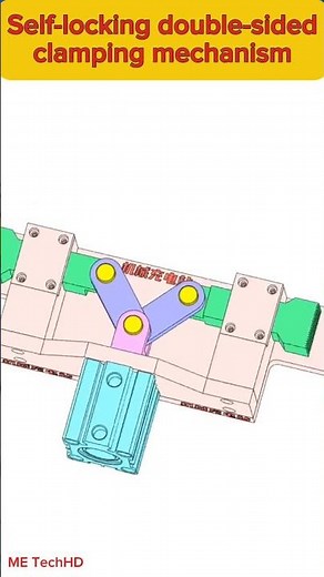 Self-locking double-sided clamping mechanism #design #solidwork #machine #mechanical