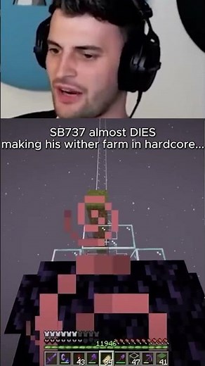SB737 almost DIES making his wither farm in hardcore...