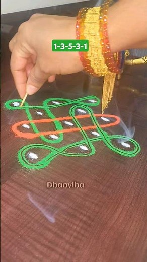 Very Easy Sikku Kolam for Beginners 🌹 Step-by-Step Kolam Tutorial 🌹 Daily Traditional Kolam Design