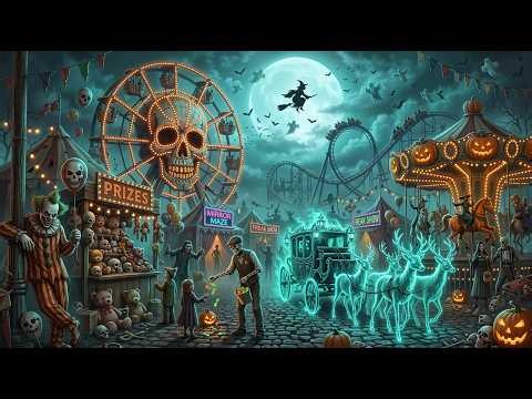 Best Halloween Ambience 2026 🎃 Witch Flying Over The Carnival 👻 Spooky Music