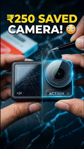 DJI Action 4 Tempered Glass Install 🔥 Scratch Proof Test! 😳 #shorts #dji