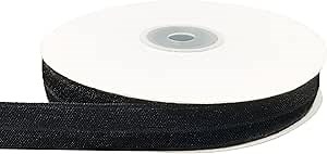 5/8 Inch Fold Over Elastic Band - 15 Yards Soft Stretch Trim for Hair Ties, Headbands & Lingerie-DIY Elastic for Sewing, Scrunchies Making, Crochet & Binding- Stretchy Ribbon, Fabric (White 01)