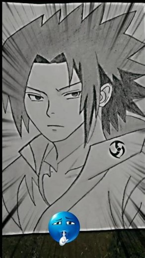 sketch with editing to dekho 💀 #shorts #shortvideo #sasuke #anime