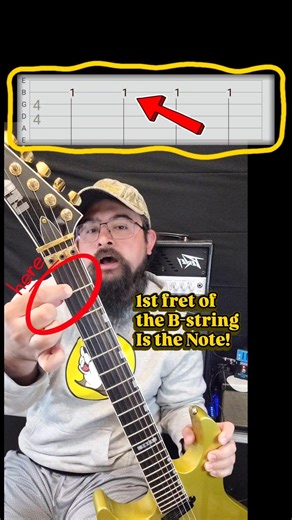 The 1st fret of the B string is…C! 🎸 Easy! #BeginnerGuitar #GuitarTips #LearnGuitar #Fretboard