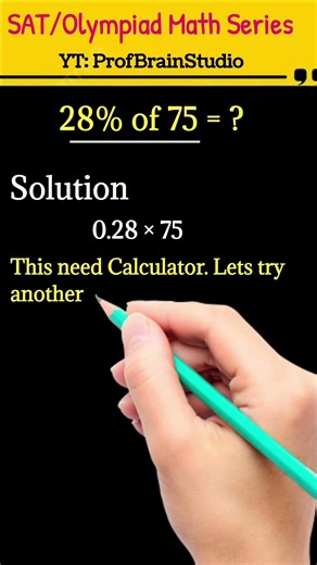 Fast Trick to Find 28% of 75! 🤯 | ProfBrainStudio #maths #shorts #mathstricks #percentage