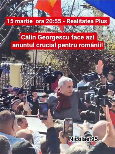 Călin Georgescu makes the crucial announcement for Romanians today! Realitatea.tv Călin Georgescu...
