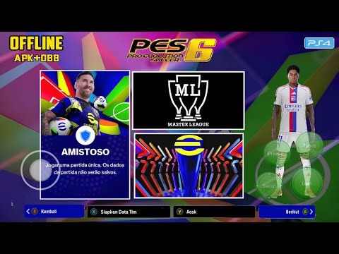 PES 6 MOBILE MOD 2026 OFFLINE PARA ANDROID GRAFICOS PS4 / NOVAS TRANSFERENCIAS & KITS 25-26