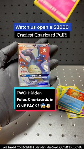 Shiny Charizard GX Pokemon Card from Hidden Fates and rips never before seen double charizard from one Booster pack?! #charizard #pokemoncards #viral #pokemon