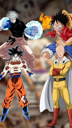 Who is Strongest...? | Goku & Gojo 🆚 Luffy & Saitama ☠️🔥 | #luffy #animeedit #goku #gojo#goku